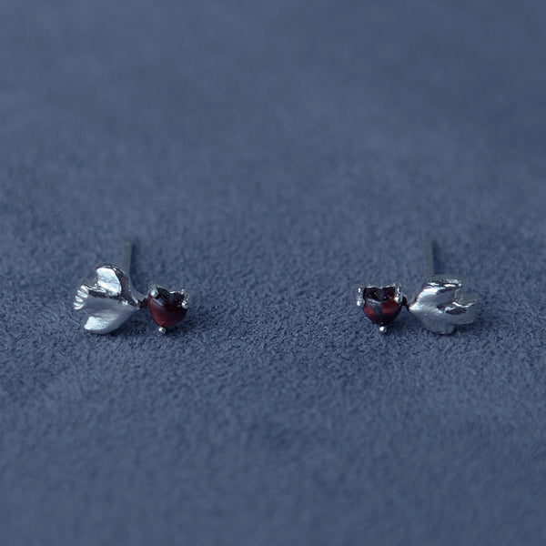 SALE E PEPE Sterling Silver Heart Bird Earrings SEP-SPVAE01-YIN Silver